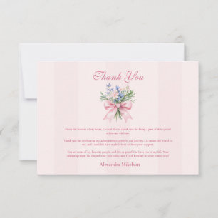 Carte De Remerciements Blush Floral Graduation Party