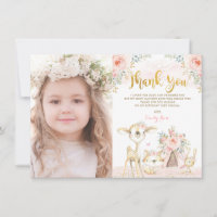 Blush Floral Woodland Animaux sauvages 1er anniver