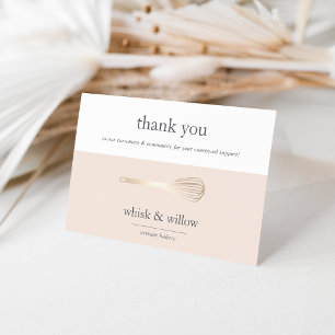 Carte De Remerciements Blush & Gold Whisk   Boulangerie ou traiteur