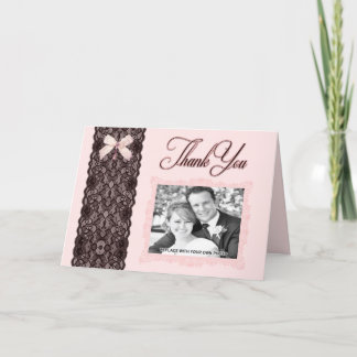 Carte De Remerciements Blush Lace Wedding Thank You Card