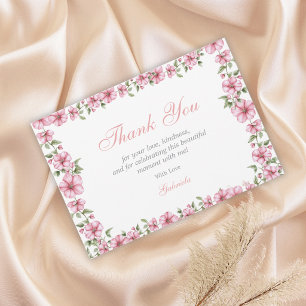 Carte De Remerciements Blush Rose Argent Mis Quince Pailleté Quinceañera
