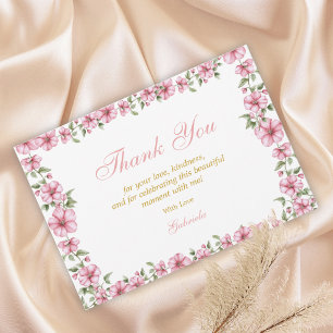 Carte De Remerciements Blush Rose Doré Mis Quince Glitter Quinceañera