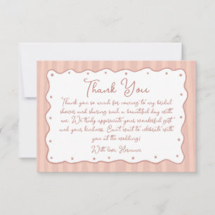 Carte De Remerciements Blush Rose Fait Main Salle de Mariage 02