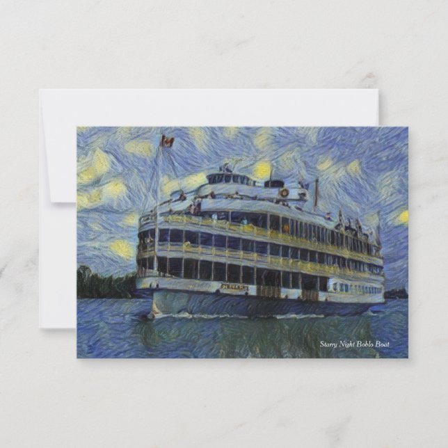 Carte De Remerciements Boblo Boat Starry Note de nuit (Devant)