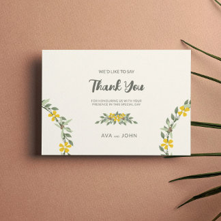 Carte De Remerciements Boda flores amarillas naturaleza boho