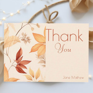 Carte De Remerciements    Bohème florale automnale  Baby shower de mariag