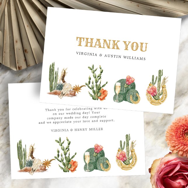 Carte De Remerciements Bohème occidentale (Western Theme Boho Thank You Card by Painted Paperie
)