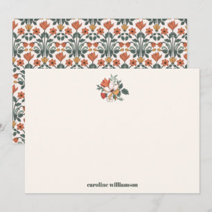 Carte De Remerciements Bohème rétro Floral Nouveau Fête des mariées perso