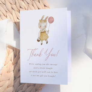 Carte De Remerciements Boho Aquarelle Bois Lapin Lapin Genre Révélation