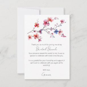 Carte De Remerciements Boho Aquarelle Fleurs Sauvages Brunch de Mariage B