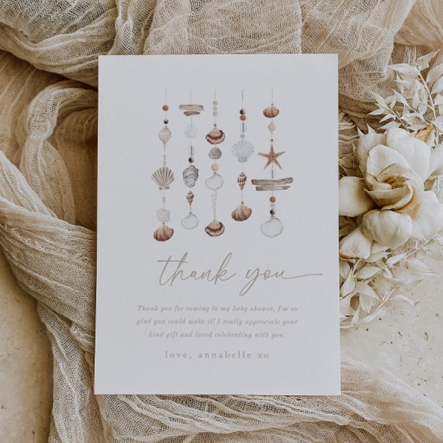 Carte de remerciements Boho Beach Shell (Zazzle Ocean Shell Baby Shower Thank You)