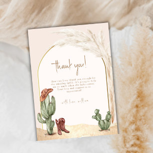Carte De Remerciements Boho Cactus Arch Desert Cowboy Bonjour Baby shower