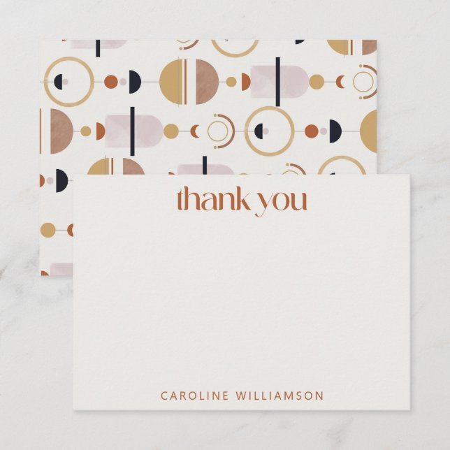 Carte De Remerciements Boho Celestial Terracotta Papeterie personnalisée (Devant / Derrière)