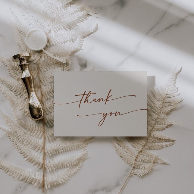 Carte De Remerciements Boho Chic Bohemian Cream Mariage plat (Créateur téléchargé)