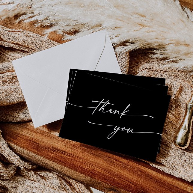 Carte De Remerciements Boho Chic COULEUR ÉDITABLE Mariage plat (Créateur téléchargé)