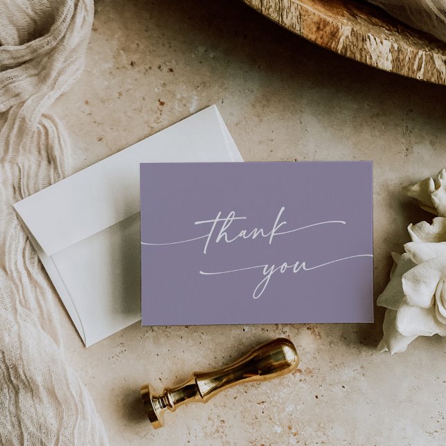 Carte De Remerciements Boho Chic Lavande violet Mariage plat (Créateur téléchargé)