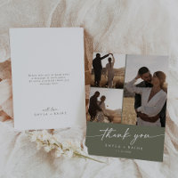 Boho Chic Olive Green Mariage Photo Collage