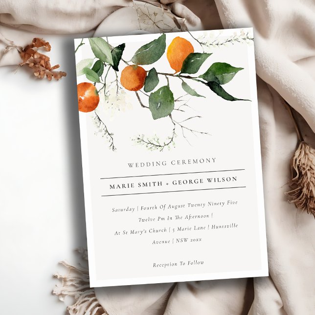 Carte De Remerciements Boho Chic Orange Blossom Mariage botanique Inviter (Créateur téléchargé)