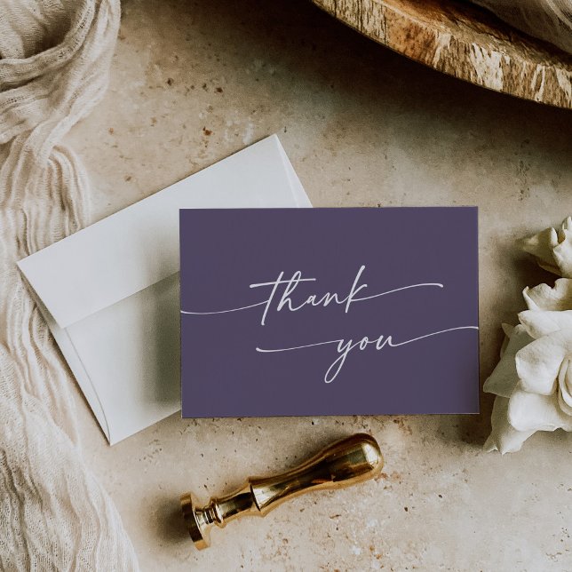 Carte De Remerciements Boho Chic Plum Purple Flat Mariage (Créateur téléchargé)