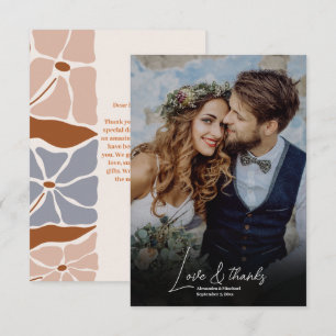 Carte De Remerciements Boho Chic Retro Floral Mariage Photo