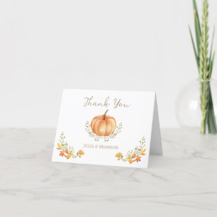 Carte De Remerciements Boho Citrouille Automne Autumn Foliage Baby shower