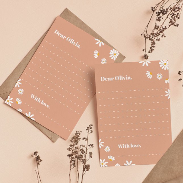 Carte De Remerciements Boho Daisy Anniversaire heure Capsule Note Message (Créateur téléchargé)