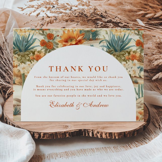 Carte De Remerciements Boho Desert Arch Wedding (Créateur téléchargé)