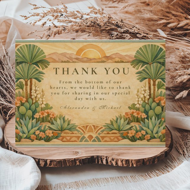 Carte De Remerciements Boho Desert Botanical Wedding (Créateur téléchargé)