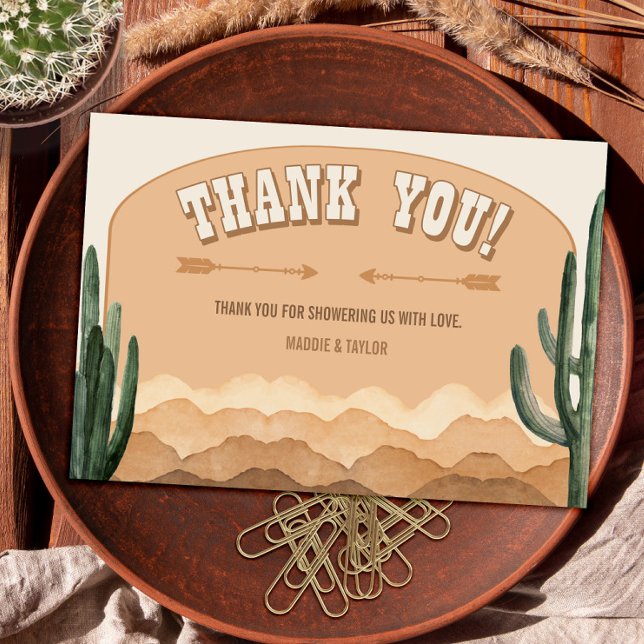 Carte De Remerciements Boho Desert Cactus Rustic Southwestern Ranch (Créateur téléchargé)