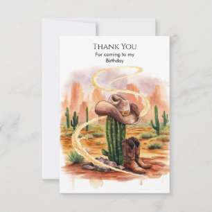 Carte De Remerciements Boho Desert Cowboy Anniversaire