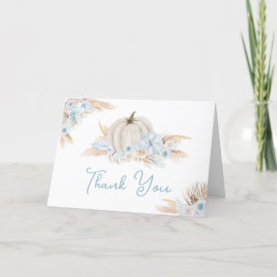 Carte De Remerciements Boho Dusty Citrouille bleu