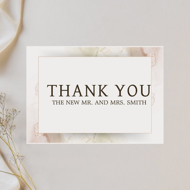 Carte De Remerciements Boho Elegant Wedding (Modern Boho Elegant Wedding Thank you Card)
