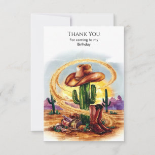 Carte De Remerciements Boho Enchanted Cowboy Anniversaire
