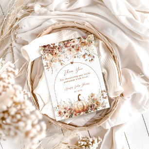 Carte De Remerciements Boho Fall en amour Baby shower Fleur sauvage