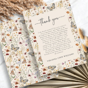 Carte De Remerciements Boho Fleur Sauvage