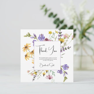 Carte De Remerciements Boho Fleur sauvage Garden Wedding