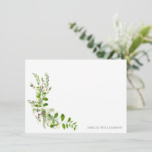 Carte De Remerciements Boho Floral Aquarelle Fleurs Mariage