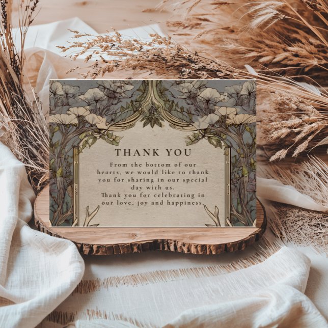 Carte De Remerciements Boho Forest Antler Wedding (Créateur téléchargé)