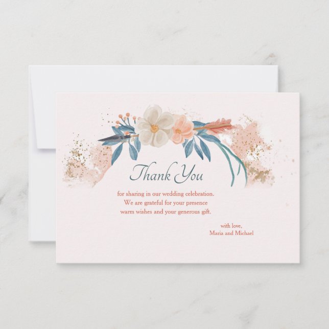 Carte de remerciements Boho Frame (Devant)