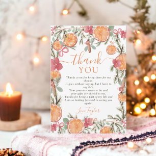 Carte De Remerciements Boho Hiver Séché Citrus Floral Mariage  shower