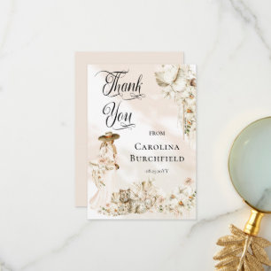 Carte De Remerciements Boho Leopard   Femme Baby shower Tropical Girl