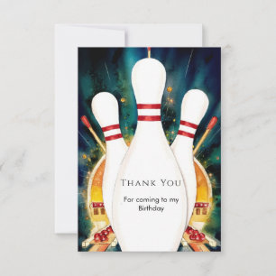 Carte De Remerciements Boho Magique Bowling Anniversaire