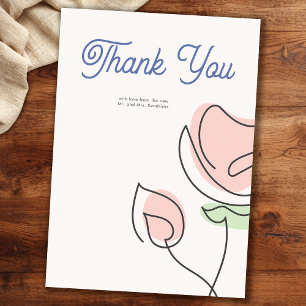 Carte De Remerciements Boho minimaliste Mariage floral de printemps