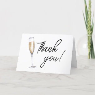 Carte De Remerciements Boho minimum Champagne Brunch Baby shower Bubbly