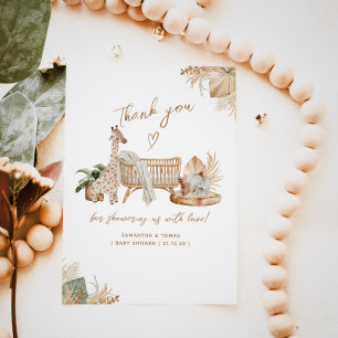 Carte De Remerciements Boho Moderne Coeur Baby shower neutre genre