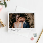 Carte De Remerciements Boho neutre Blush simple photo Mariage<br><div class="desc">Conçu pour s'harmoniser avec notre collection de mariage de script élégant,  ce Carte de remerciements photo plat personnalisable dispose d'un script élégant avec coeur,  merci texte sur le devant et option pour ajouter un message personnalisé sur le dos. Éléments correspondants disponibles.</div>