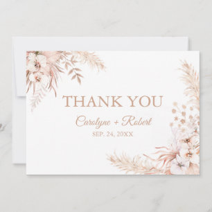 Carte De Remerciements Boho Pampas Grass Mariage Floral