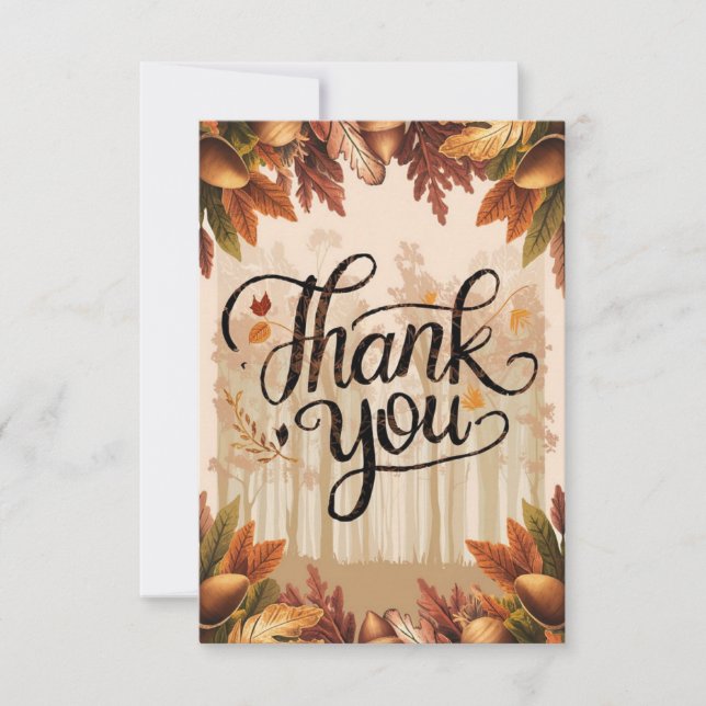 Carte De Remerciements Boho Pastel Automne automne (Devant)