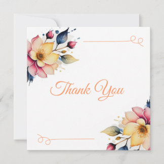Carte De Remerciements Boho Peachy Floral