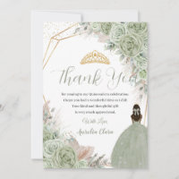 Boho Quinceanera Sage Vert Floral Pampas Grass